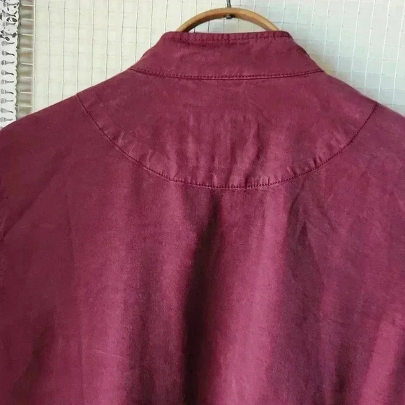 SANCTUARY anthro Roy Frayed Utility Jacket Wine Maroon sz M - Picture 16 of 16